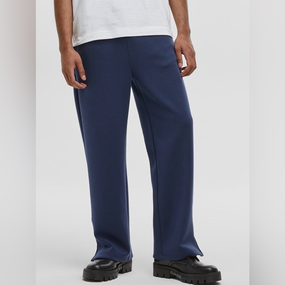 Mode of One Men’s Dress Pants size Large Blue Elastic‎ Waist stretch loose baggy